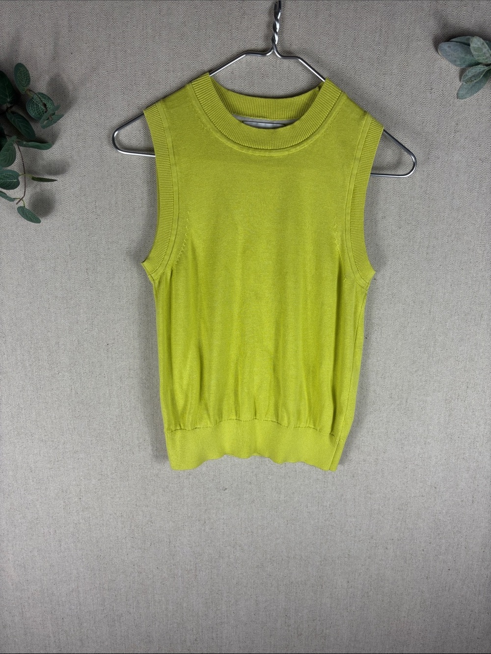 Free Assembly > Sleeveless Knit Top in Lime Green/ Yellow Small